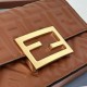 Premio Replica Borsa Fendi Baguette con manico superiore e logo FF impresso marrone Imitazione Outlet