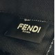 Premio Replica Borsa Fendi Baguette con manico superiore e logo FF impresso Nero Imitazione Outlet