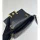 Premio Replica Borsa Fendi Baguette con manico superiore e logo FF impresso Nero Imitazione Outlet