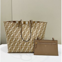 Premio Replica Borsa tote reversibile grande Fendi Roll Albicocca Imitazione Outlet