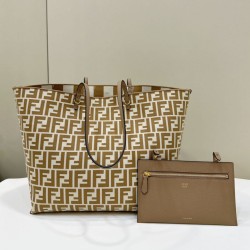 Premio Replica Borsa tote reversibile grande Fendi Roll Albicocca Imitazione Outlet