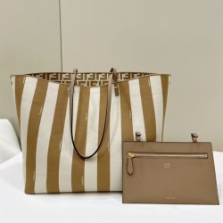 Premio Replica Borsa tote reversibile grande Fendi Roll Albicocca Imitazione Outlet