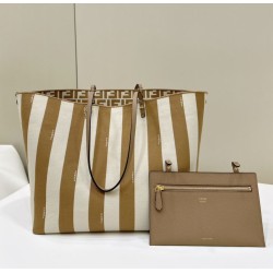Premio Replica Borsa tote reversibile grande Fendi Roll Albicocca Imitazione Outlet