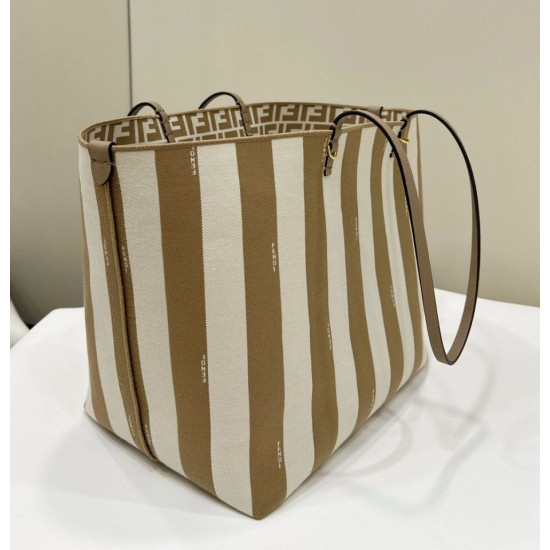 Premio Replica Borsa tote reversibile grande Fendi Roll Albicocca Imitazione Outlet