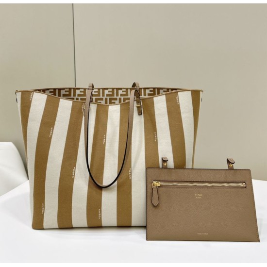 Premio Replica Borsa tote reversibile grande Fendi Roll Albicocca Imitazione Outlet