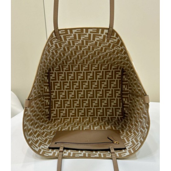 Premio Replica Borsa tote reversibile grande Fendi Roll Albicocca Imitazione Outlet