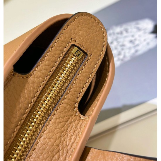Premio Replica Borsa tote Fendi Roll Mini Selleria Marrone Imitazione Outlet