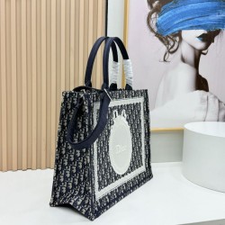 Premio Replica Borsa da uomo Dior Book Tote Piccola/Media/Grande con ricamo obliquo e tracolla Nero Imitazione Outlet