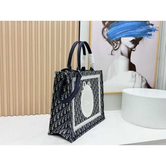 Premio Replica Borsa da uomo Dior Book Tote Piccola/Media/Grande con ricamo obliquo e tracolla Nero Imitazione Outlet