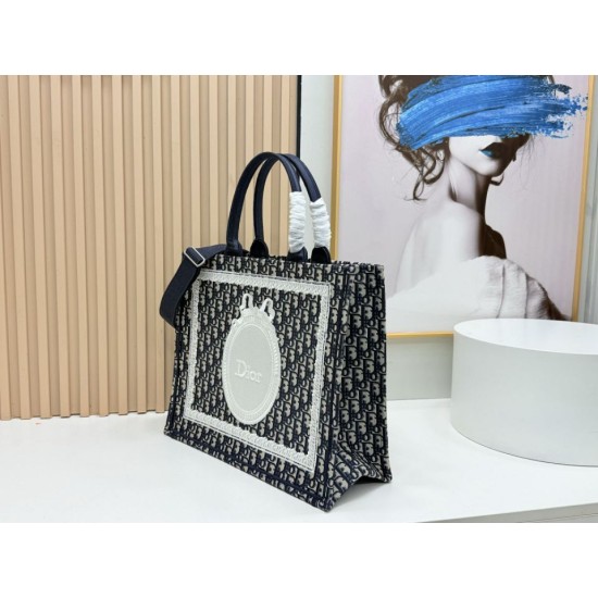 Premio Replica Borsa da uomo Dior Book Tote Piccola/Media/Grande con ricamo obliquo e tracolla Nero Imitazione Outlet