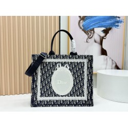 Premio Replica Borsa da uomo Dior Book Tote Piccola/Media/Grande con ricamo obliquo e tracolla Nero Imitazione Outlet