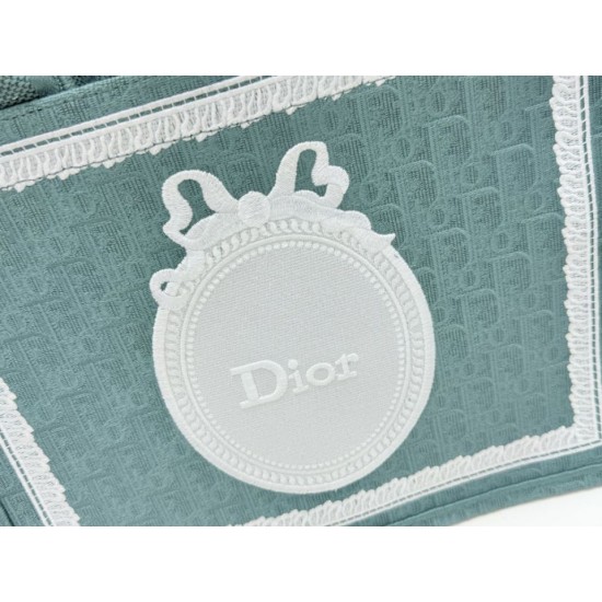 Premio Replica Borsa da uomo Dior Book Tote Piccola/Media/Grande con ricamo obliquo e tracolla Verde Imitazione Outlet
