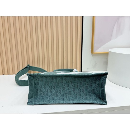 Premio Replica Borsa da uomo Dior Book Tote Piccola/Media/Grande con ricamo obliquo e tracolla Verde Imitazione Outlet