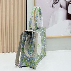 Premio Replica Borsa Dior Book Tote piccola/media/grande con motivo mughetto Verde Imitazione Outlet
