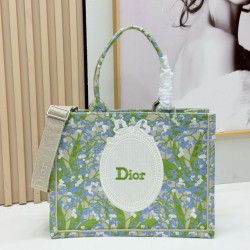 Premio Replica Borsa Dior Book Tote piccola/media/grande con motivo mughetto Verde Imitazione Outlet