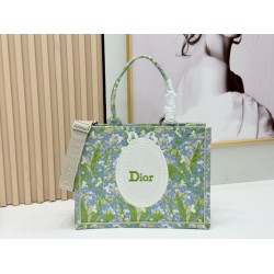 Premio Replica Borsa Dior Book Tote piccola/media/grande con motivo mughetto Verde Imitazione Outlet