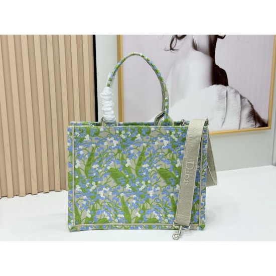 Premio Replica Borsa Dior Book Tote piccola/media/grande con motivo mughetto Verde Imitazione Outlet