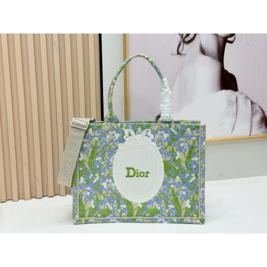 Premio Replica Borsa Dior Book Tote piccola/media/grande con motivo mughetto Verde Imitazione Outlet