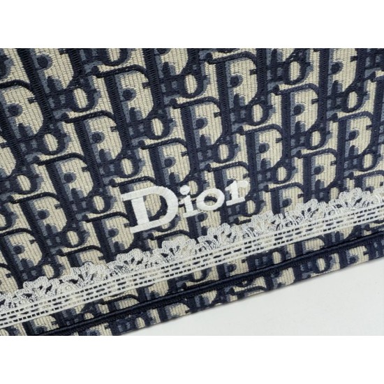 Premio Replica Borsa tote Dior Book con ricami e cornice in pizzo bianco Nero Imitazione Outlet