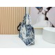 Premio Replica Borsa Dior Book Tote piccola/media/grande con ricamo Toile de Jouy blu/bianco Imitazione Outlet