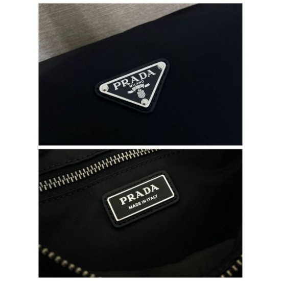 Replica Borsa a tracolla Prada da uomo nylon/saffiano nera Fallate Online