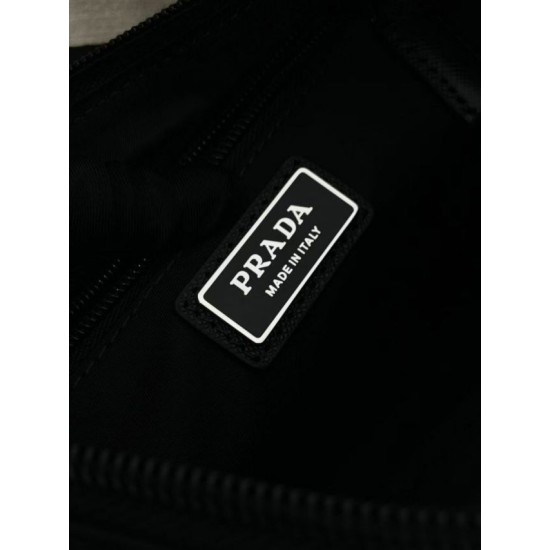 Replica Borsa a tracolla da uomo Prada nylon/saffiano 2VH192 Nero Fallate Online