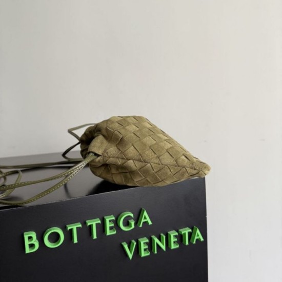Replica Bottega Veneta Dustbag Intrecciato Scamosciato verde oliva Fallate Online