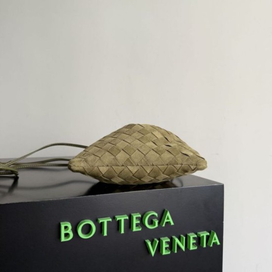Replica Bottega Veneta Dustbag Intrecciato Scamosciato verde oliva Fallate Online