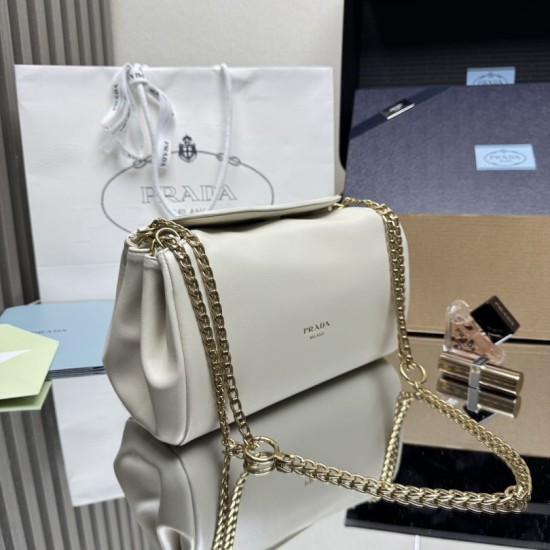 Replica Borsa a tracolla Prada Tumulte piccola 1BD395 Bianco Fallate Online