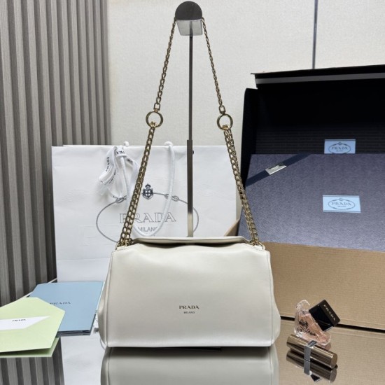 Replica Borsa a tracolla Prada Tumulte piccola 1BD395 Bianco Fallate Online