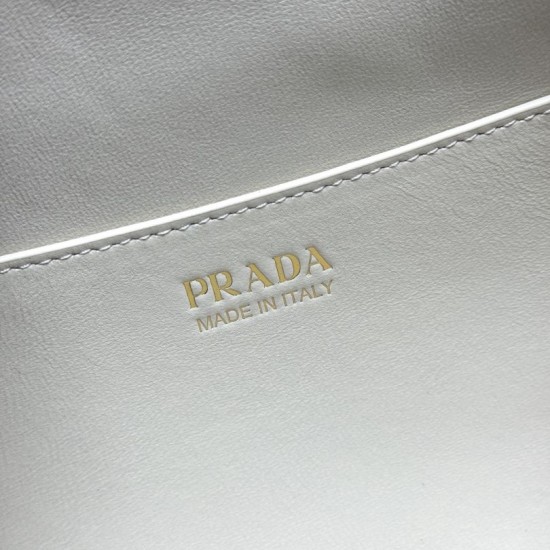 Replica Borsa a tracolla Prada Tumulte piccola 1BD395 Bianco Fallate Online