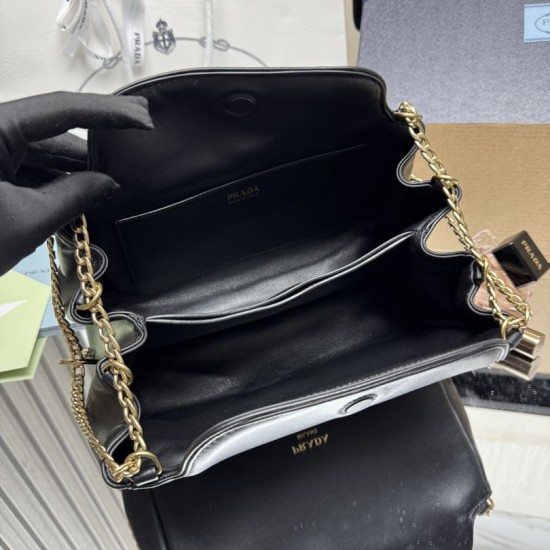 Replica Borsa a tracolla Prada Tumulte piccola 1BD395 nera Fallate Online