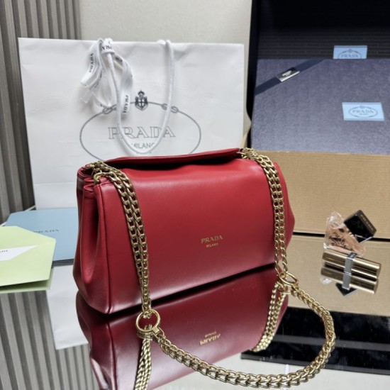 Replica Borsa a tracolla Prada Tumulte piccola 1BD395 Rosso Fallate Online