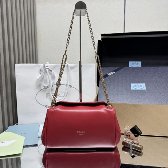 Replica Borsa a tracolla Prada Tumulte piccola 1BD395 Rosso Fallate Online