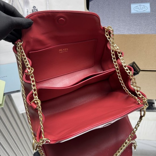 Replica Borsa a tracolla Prada Tumulte piccola 1BD395 Rosso Fallate Online