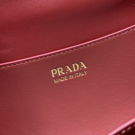 Replica Borsa a tracolla Prada Tumulte piccola 1BD395 Rosso Fallate Online