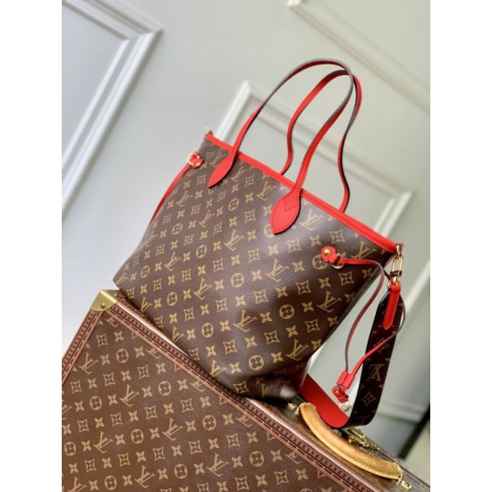 Replica Borsa a tracolla LV Monogram Inside Out Neverfull MM M12708 Rossa Fallate Online