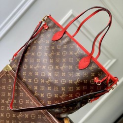 Replica Borsa a tracolla LV Monogram Inside Out Neverfull MM M12708 Rossa Fallate Online