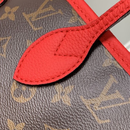Replica Borsa a tracolla LV Monogram Inside Out Neverfull MM M12708 Rossa Fallate Online