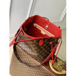 Replica Borsa a tracolla LV Monogram Inside Out Neverfull MM M12708 Rossa Fallate Online