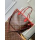 Replica Borsa a tracolla LV Monogram Inside Out Neverfull MM M12708 Rossa Fallate Online
