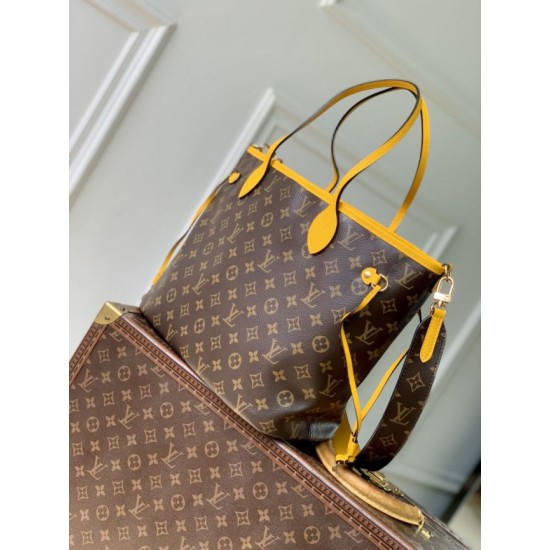 Replica Borsa a tracolla LV Monogram Inside Out Neverfull MM M12708 Giallo Fallate Online