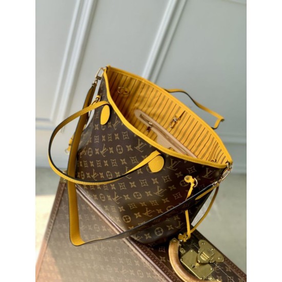 Replica Borsa a tracolla LV Monogram Inside Out Neverfull MM M12708 Giallo Fallate Online