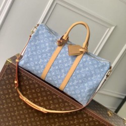 Replica Borsa Louis Vuitton Keepall Bandoulière 45 M25334 Blu cielo Fallate Online