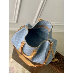 Replica Borsa Louis Vuitton Keepall Bandoulière 45 M25334 Blu cielo Fallate Online