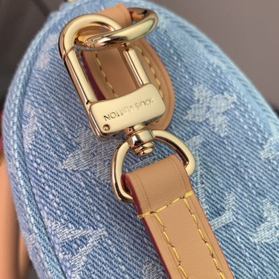 Replica Borsa Louis Vuitton Nano Speedy Denim M11212 blu Fallate Online