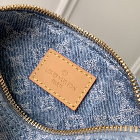 Replica Borsa Louis Vuitton Nano Speedy Denim M11212 blu Fallate Online