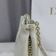 Replica Borsa Dior Trianon con catena agnello piatta Macrocannage Bianco False Online