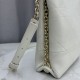 Replica Borsa Dior Trianon con catena agnello piatta Macrocannage Bianco False Online