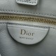 Replica Borsa Dior Trianon con catena agnello piatta Macrocannage Bianco False Online